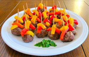 49ers Super Bowl Meatballs & Roasted Peppers